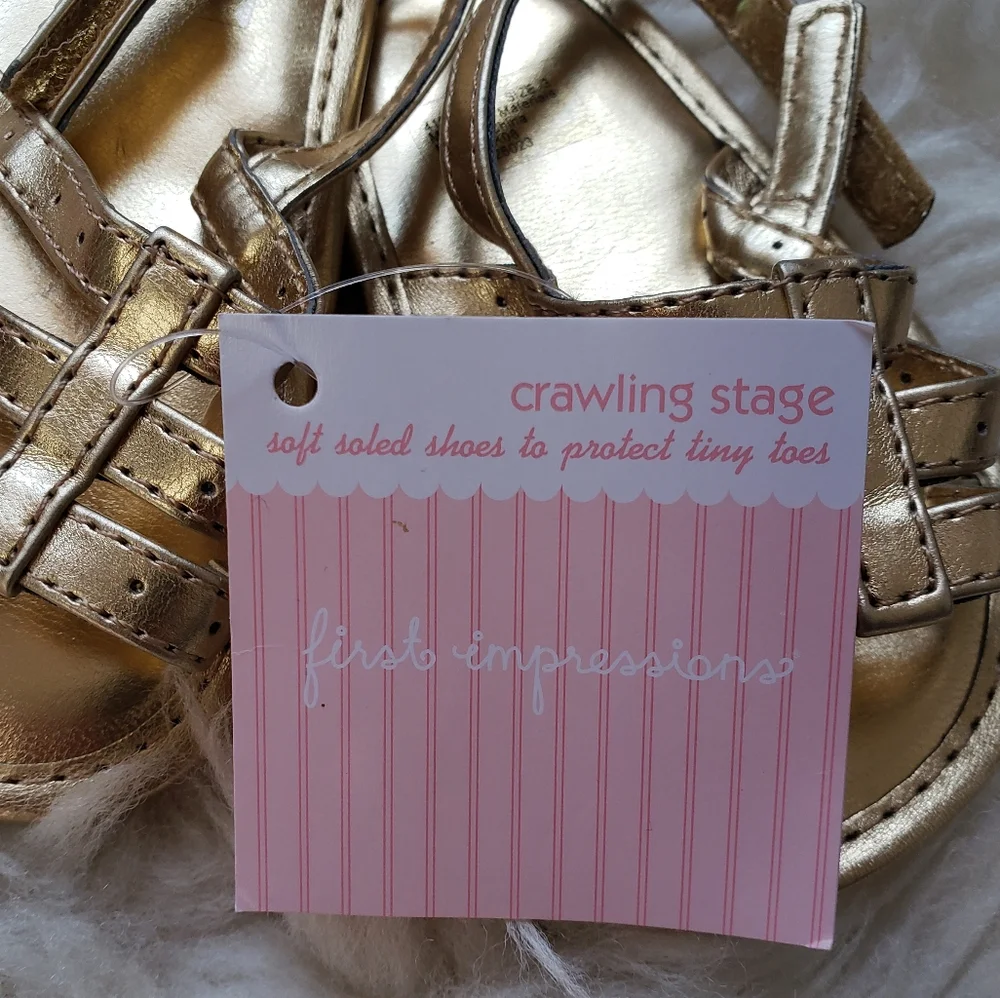 NWT First Impressions Baby Girl Gold Sandals